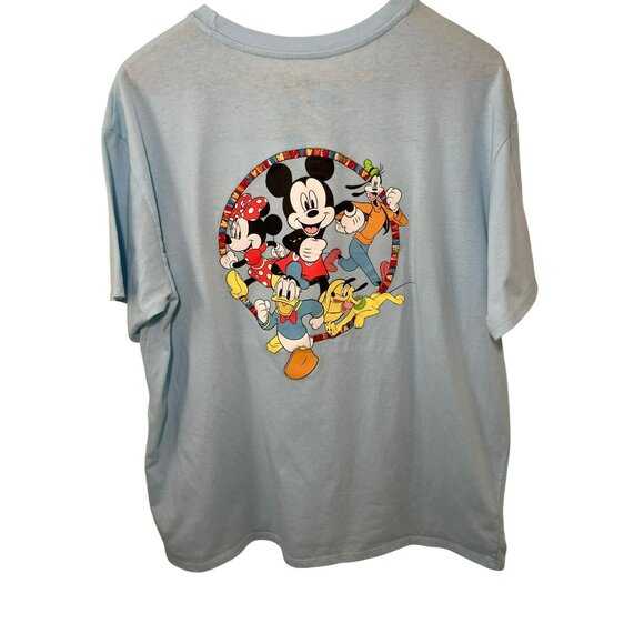 Disney Mickey & Friends Light Blue T-Shirt XXL Cotton/Polyester - Picture 2 of 5